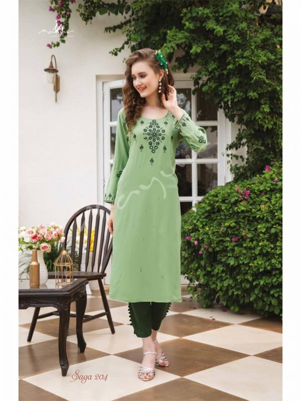 Mayur Saga 2 Rayon Designer Embroidery Kurti Collection